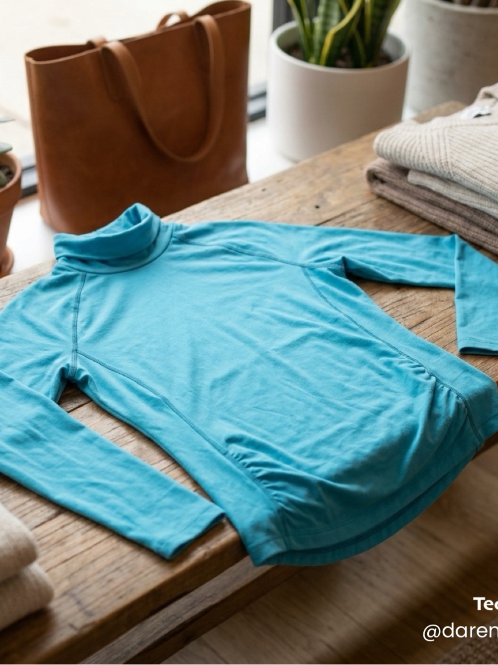 Athleta Turquoise Turtleneck Pullover